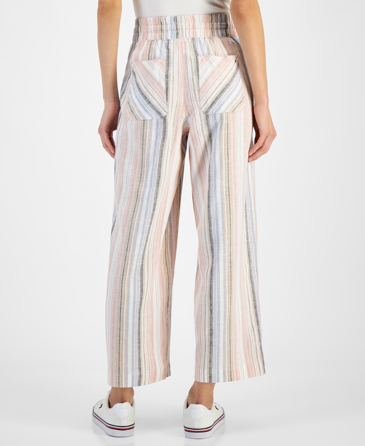 Tommy Hilfiger Women's High-Rise Striped Crop Pants