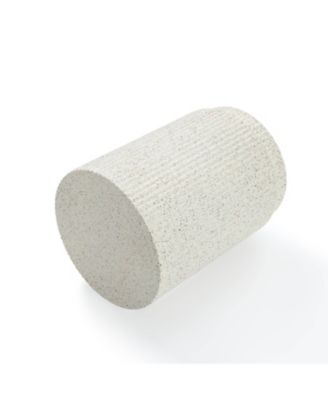 Ivory White Cement Round Outdoor Side Table