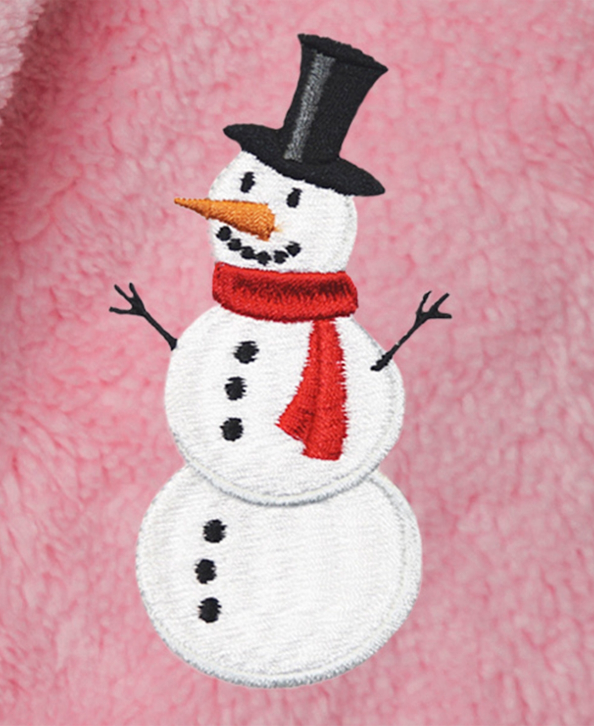 Linum Home Kids Snowman Super Plush Double Brushed Hooded Bathrobe In Pink