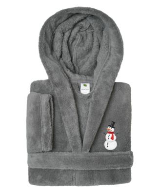 Kids Snowman Super Plush Double Brushed Hooded Bathrobe