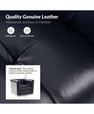1 Count Gabriel Mid-Certury Modern Genuine Leather Swivel Club Chair