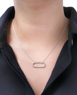 2-Pc. Set Diamond Open Link Pendant Necklace & Matching Hoop Earrings (1/6 ct. t.w.) in Sterling Silver, Created for Macy's