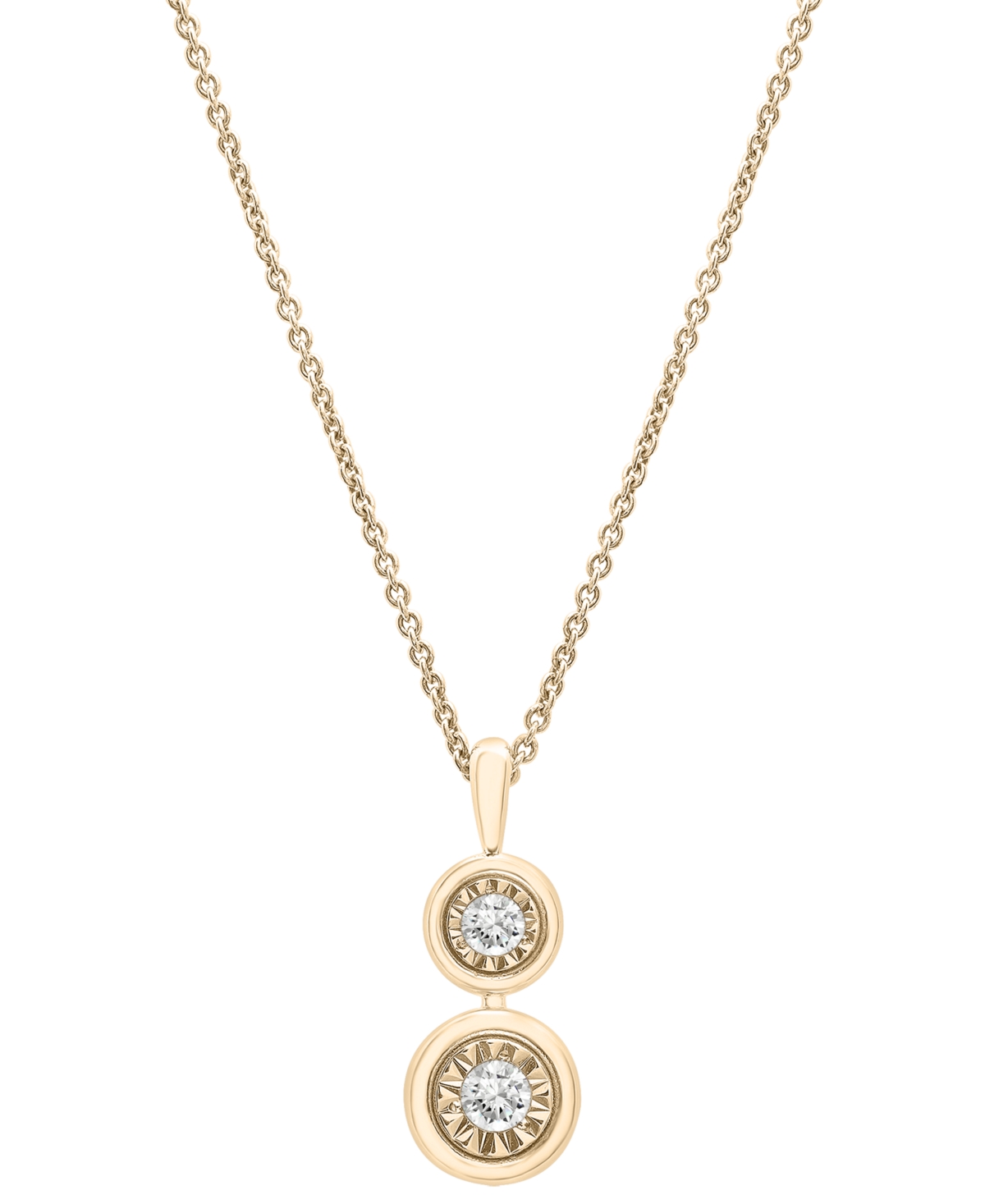 Macy's 2-pc. Set Diamond Circle Cluster Pendant Necklace & Matching Dangle Earrings (1/3 Ct. T.w.) In Sterl In Gold-plated Sterling Silver