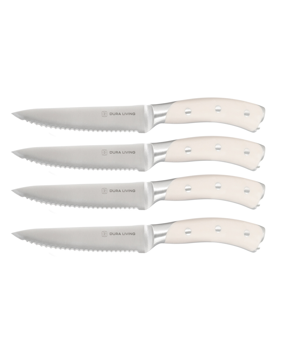 Shop Dura Living 8-piece Steak Knife Set In Cream