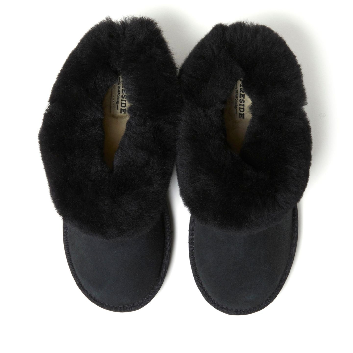 Женские ботинки Dearfoams Perth Genuine Shearling Foldover Boot, цвет: Чёрный — фото 4