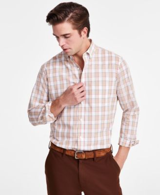 Club Room - Men's Lanne Plaid Woven Long-Sleeve Button-Down Shirt