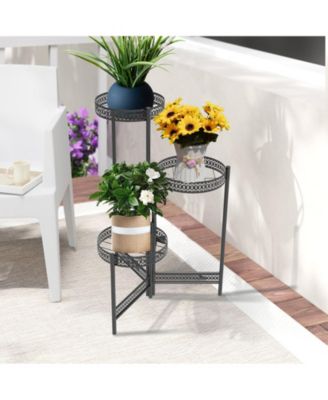 Metal Multi-tier Planter Flowers Pots Holder Garden Patio Decor Plants Rack Stand