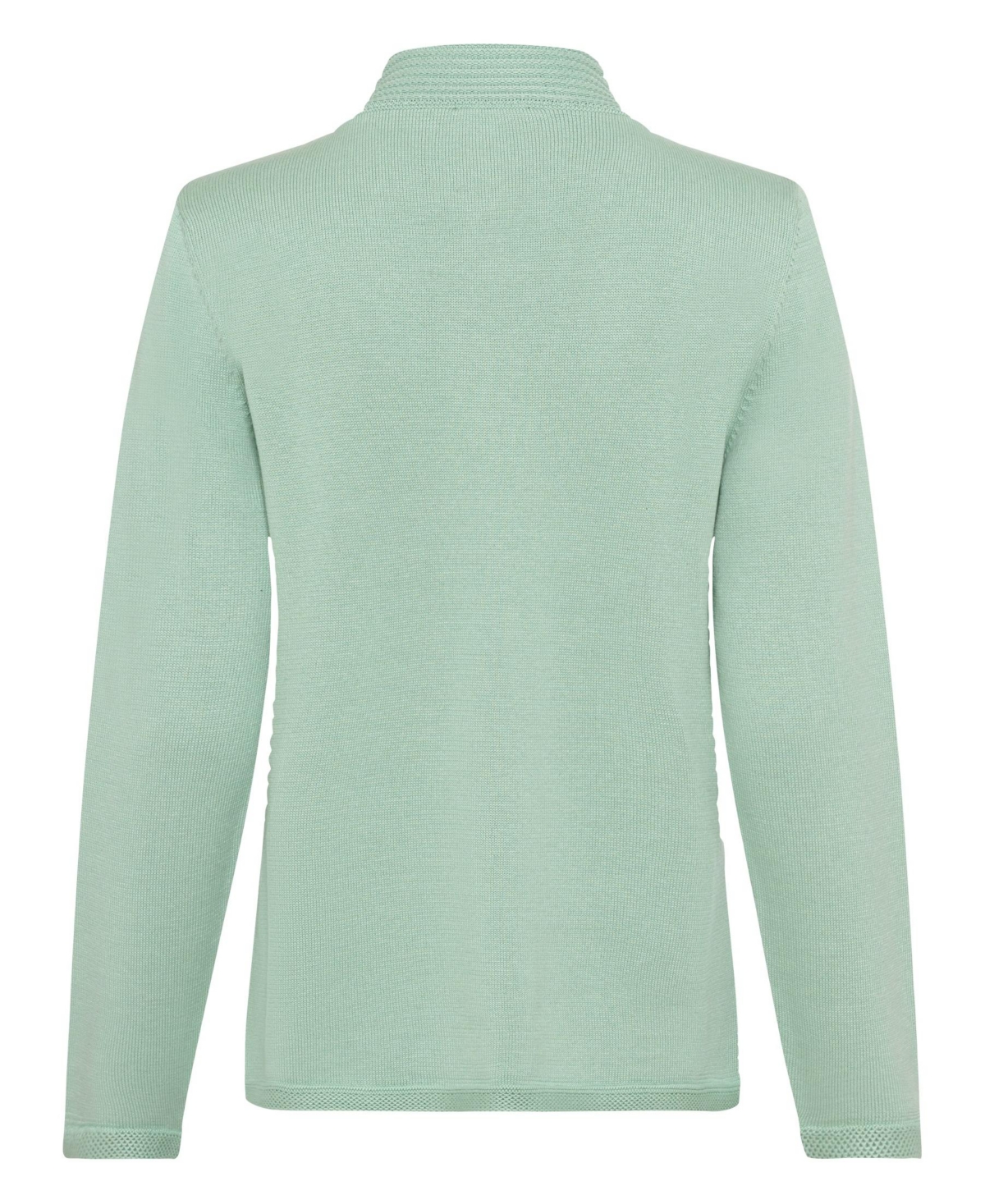 Olsen Women's Rib Knit Zip Front Mock Neck Cardigan