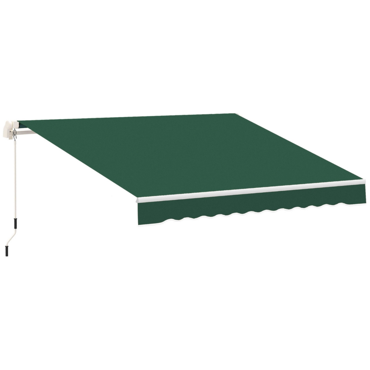 12' x 8' Retractable Awning Patio Awnings Sun Shade Shelter with Manual Crank Handle, 280g/m Uv & Water-Resistant Fabric and Aluminum Frame for Deck,