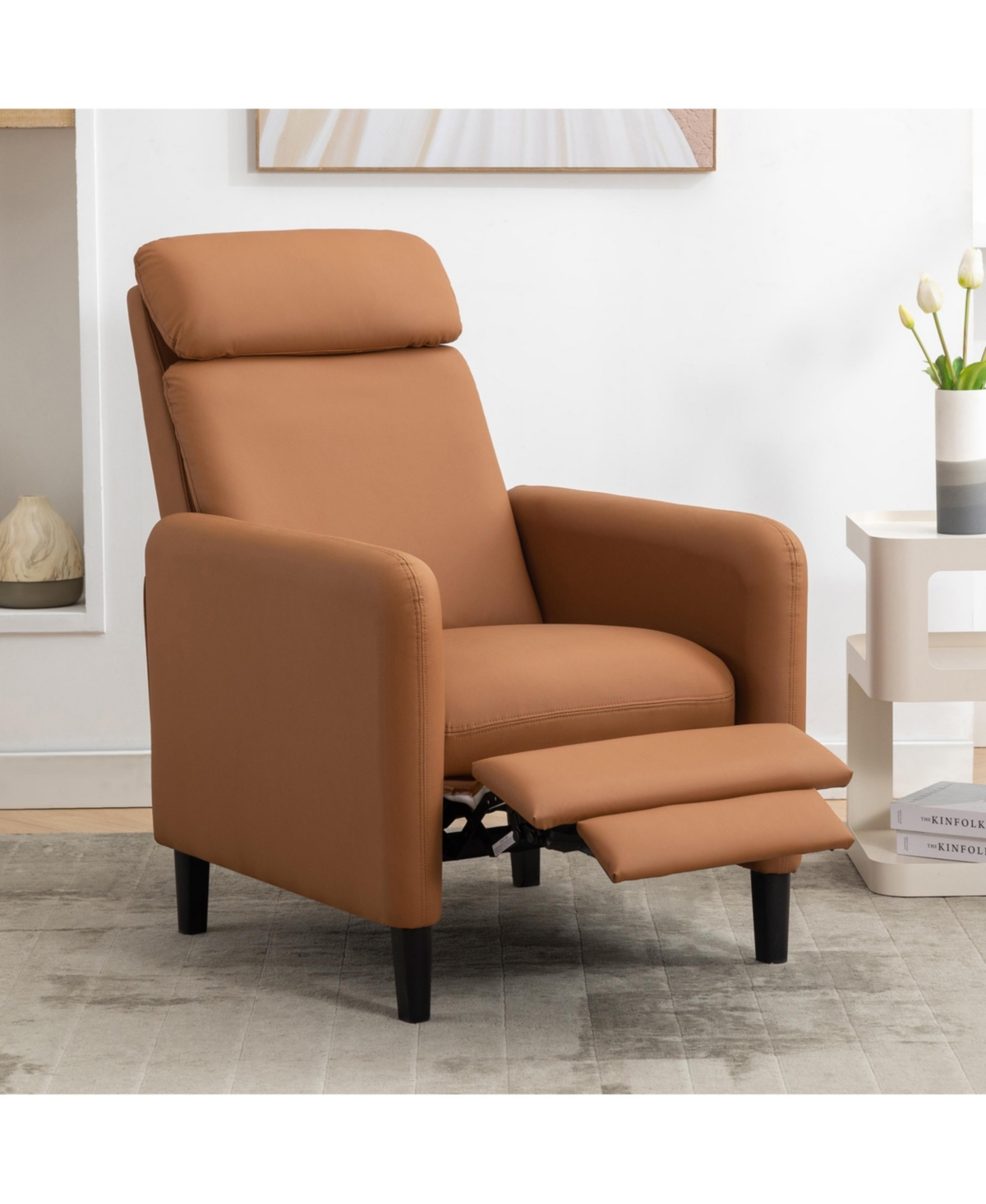 Slickblue Modern Artistic Adjustable Recliner Chair in Pu Leather Perfect for Living Room, Bedroom, and Home Theater