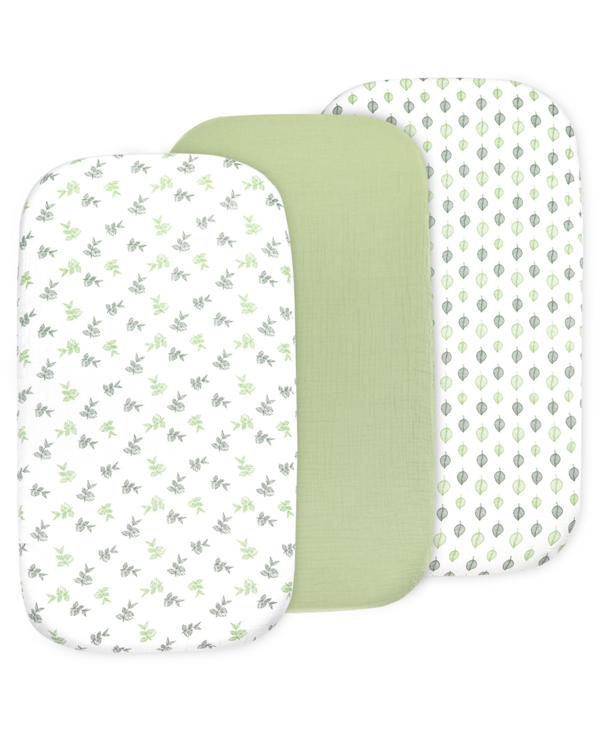 Bublo Baby Baby Bassinet Sheet Set for Boy and Girl, 3 Pack 100% Muslin Cotton, Universal Fitted for Oval, Hourglass & Rectangle Bassinet Mattress, Fi