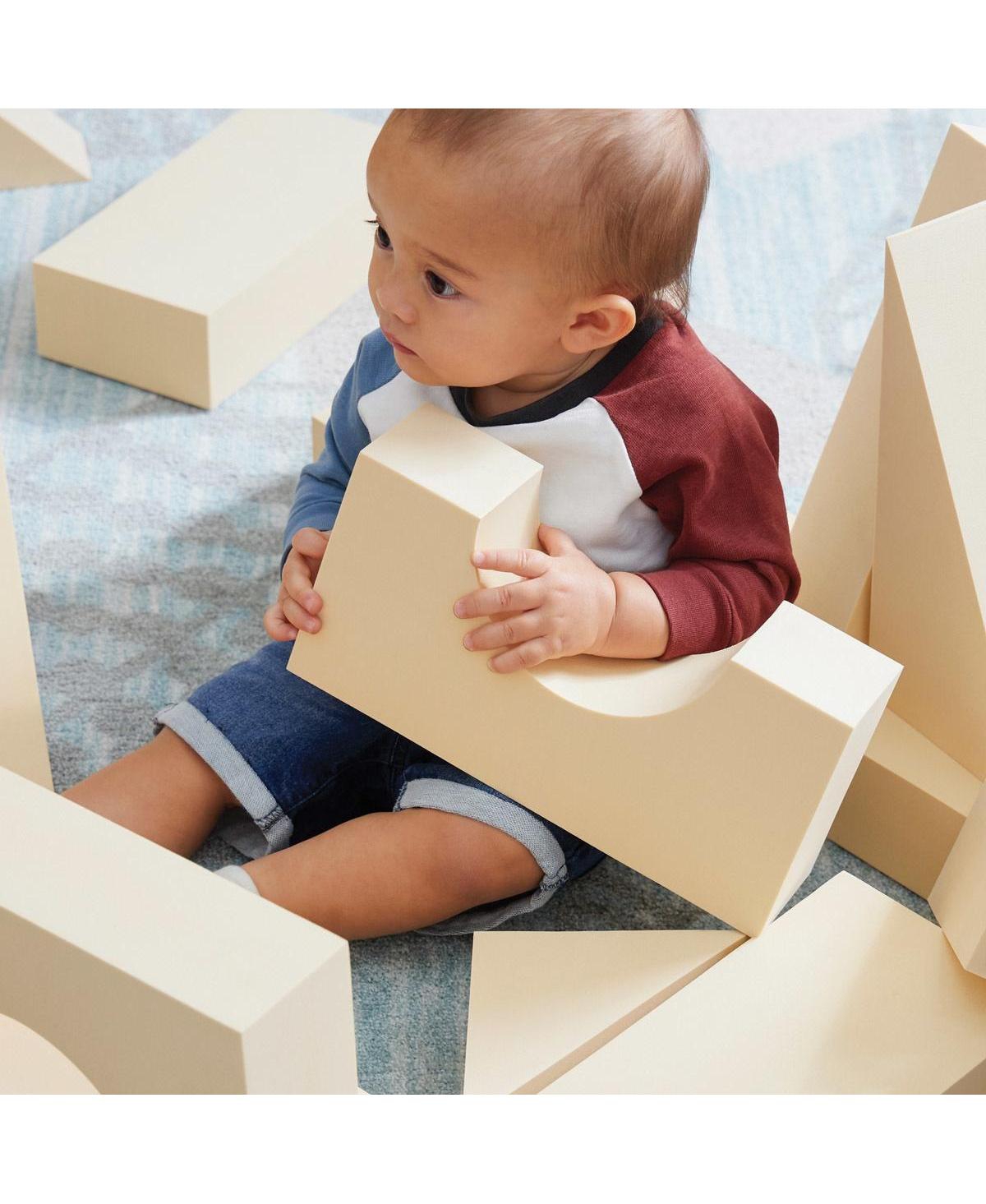 Kaplan Early Learning Jumbo Foam Blocks - Natural - 36 Pieces -khaki