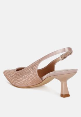 Womens Amashi Rhinestones Embellished Slingback Sandals