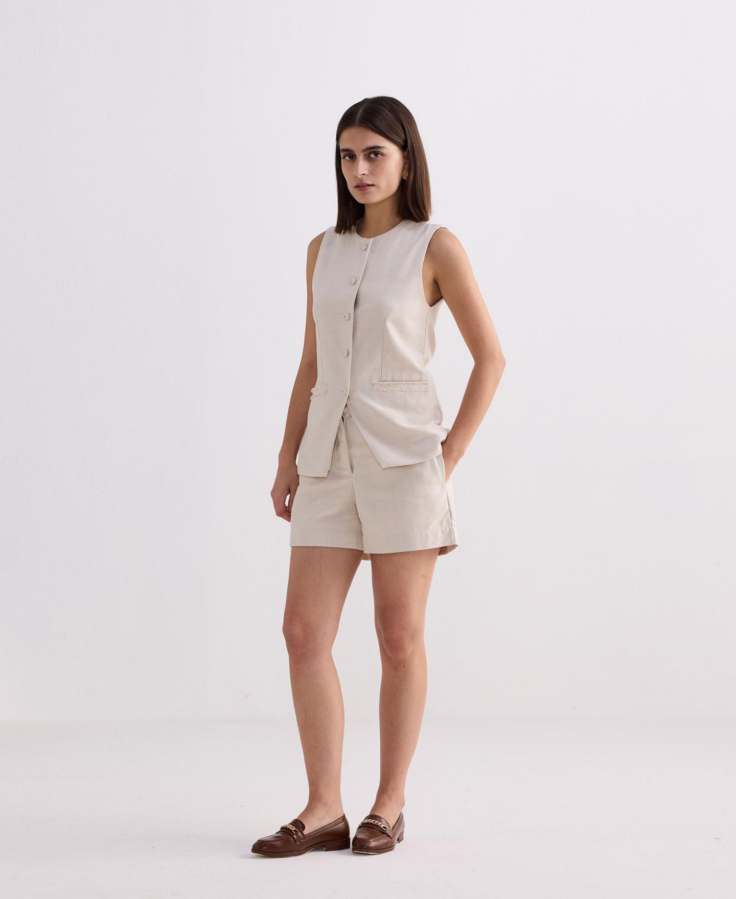 Женские шорты Reistor Cotton Tweed, цвет: Каштановый — фото 2