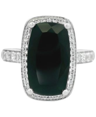 Amethyst (6 ct. t.w.) & White Topaz (1/3 ct. t.w.) Cushion Halo Statement Ring in Gold-Plated Sterling Silver (Also in Sky Blue Topaz, Green Amethyst, & Onyx)