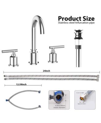Bathroom Faucet, Bathroom Sink Faucet, 8 Inch Bathroom Faucet for Sink 3 Hole with Stainless Steel Pop-up Drain for Your Bathroom
