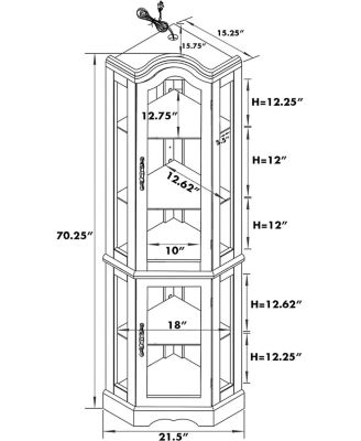 Glass Corner Curio Cabinet – Space-Saving Display Cabinet with Tempered Glass Shelves & Door