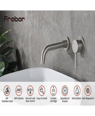 Wall-Mount Faucet for Bathroom Sink or Bathtub, Stylish and Space-Saving Design