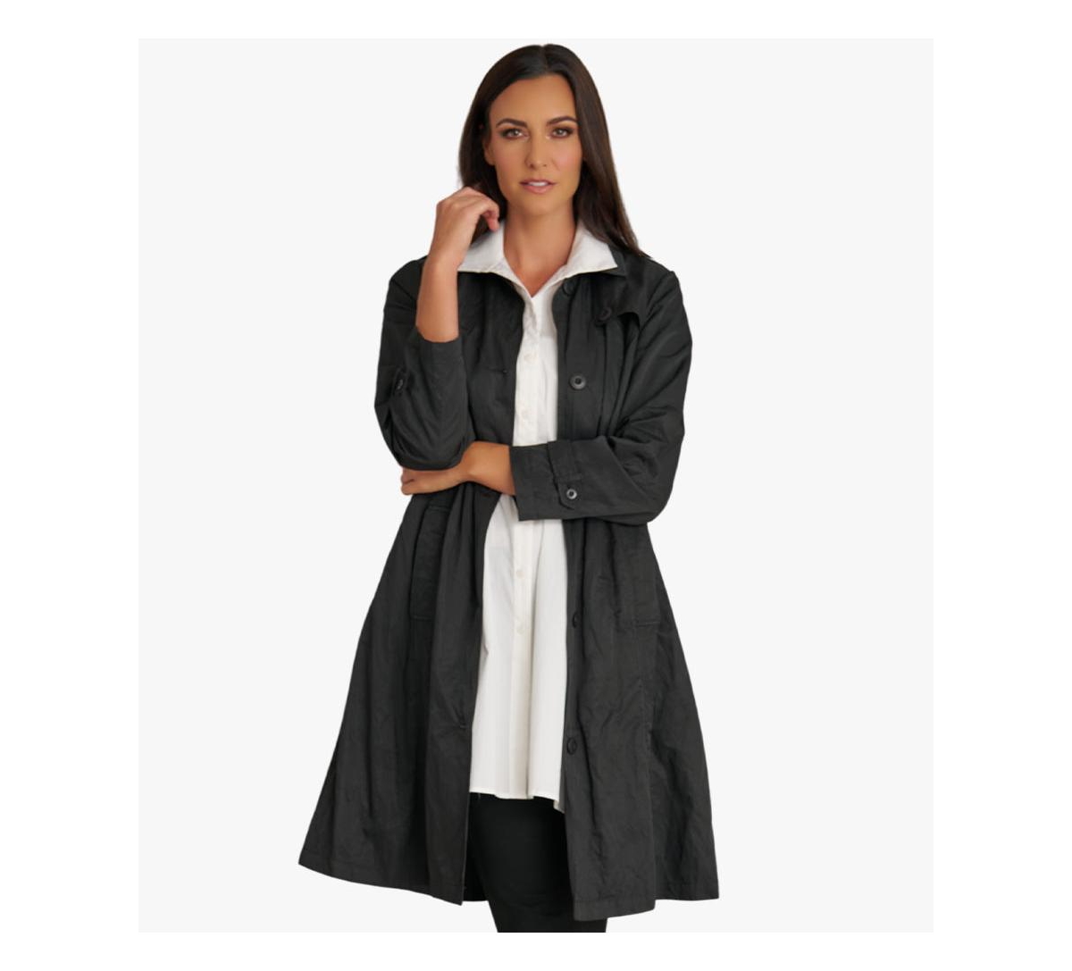 Stella Carakasi Women's Belted Water-Resistant Button Front Trench Coat