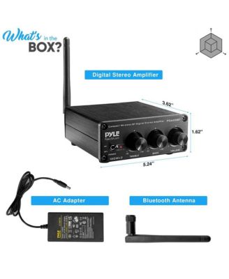 Compact Bluetooth Stereo Power Amplifier With RCA Input & Banana Speaker Terminals, 200 Watt
