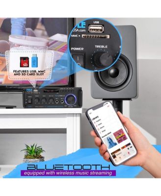 Stereo Power Amplifier With Bluetooth, RCA, USB/SD/FM, 100 Watt