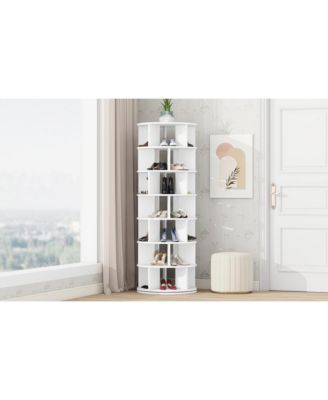 7-Tier Rotating Shoe Tower 360 Carousel Organizer