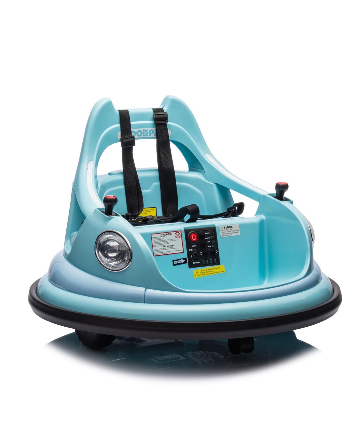 Детская игрушка Streamdale Furniture 12V Remote Control Bumper Car with LED Lights & Bluetooth, Ages 2+, цвет: Синий — фото 5