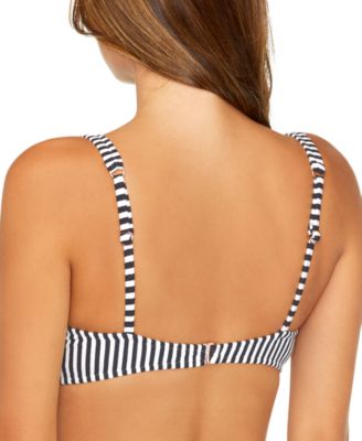 Juniors' Printed Cutout-Detail Bikini Top 