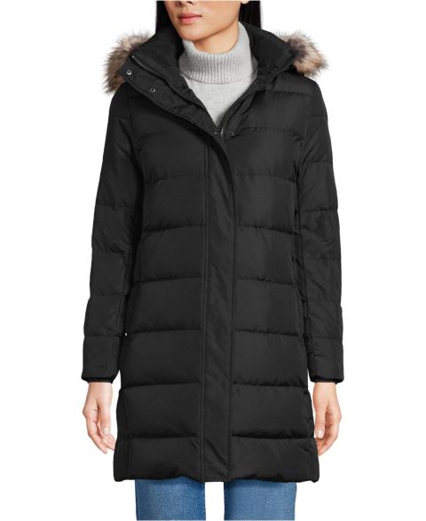 Женская куртка Lands' End Max 600 Down Puffer, цвет: Чёрный
