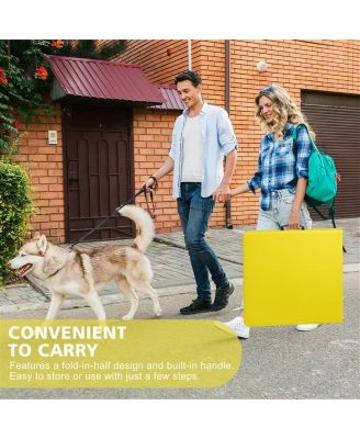 4ft Yellow Portable Folding Table for Indoor and Outdoor Use, Lightweight and Space-Saving