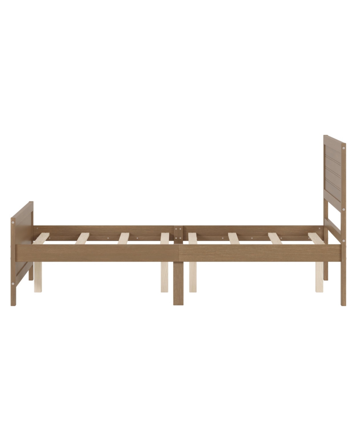 Slickblue Wood Platform Bed Frame with Headboard, Mattress Foundation with Wood Slat Support, No Box Spring Needed- Walnut