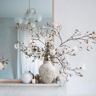 Marble White 12 Inch Tall Stoneware Table Vase