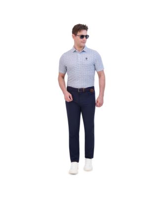 Men's Ultra Soft Shades Print Tech Terry Sports Fit Polo Shirt