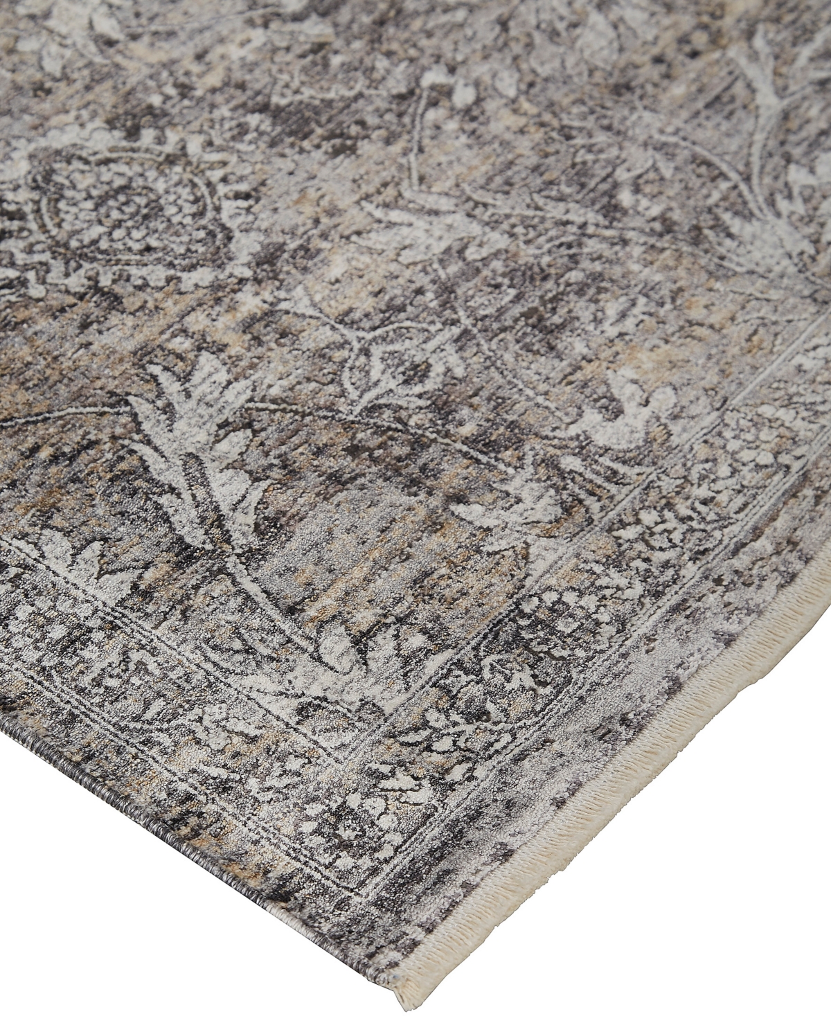Shop Feizy Sarrant 3964f 2'8"x10' Runner Area Rug In Gray,ivory