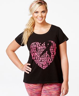 Ideology Plus Size Breast Cancer Awareness Graphic T-Shirt, Only at ...