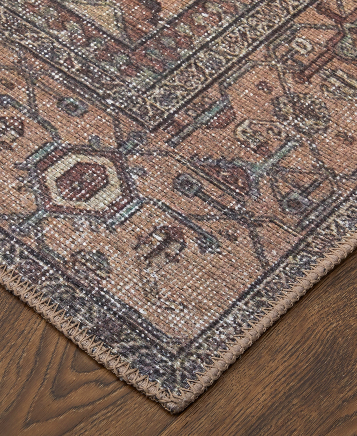 Shop Feizy Percy 39alf 5'3"x7'6" Area Rug In Orange