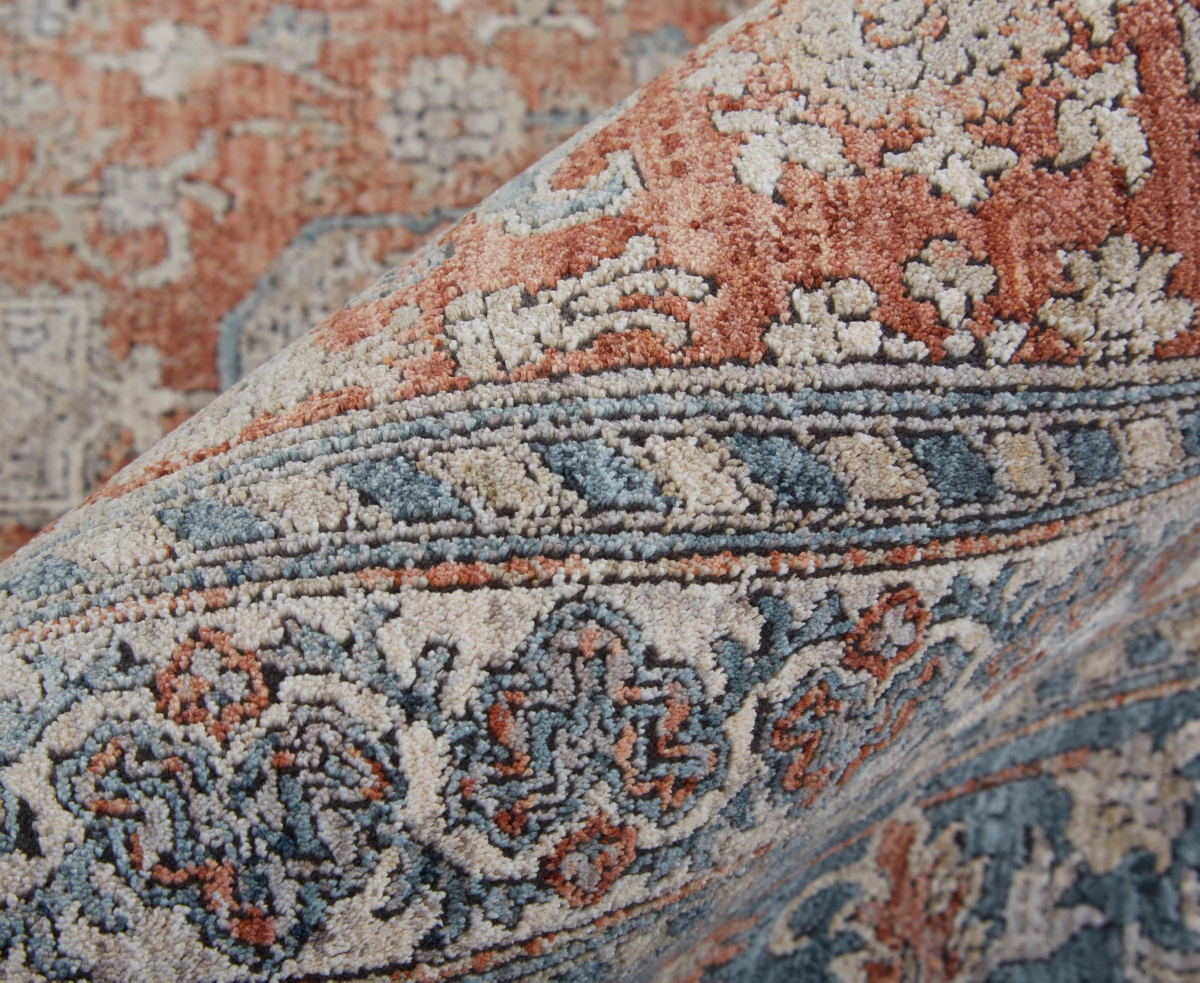 Feizy Marquette 3761f 5'x7'2" Area Rug In Red,orange