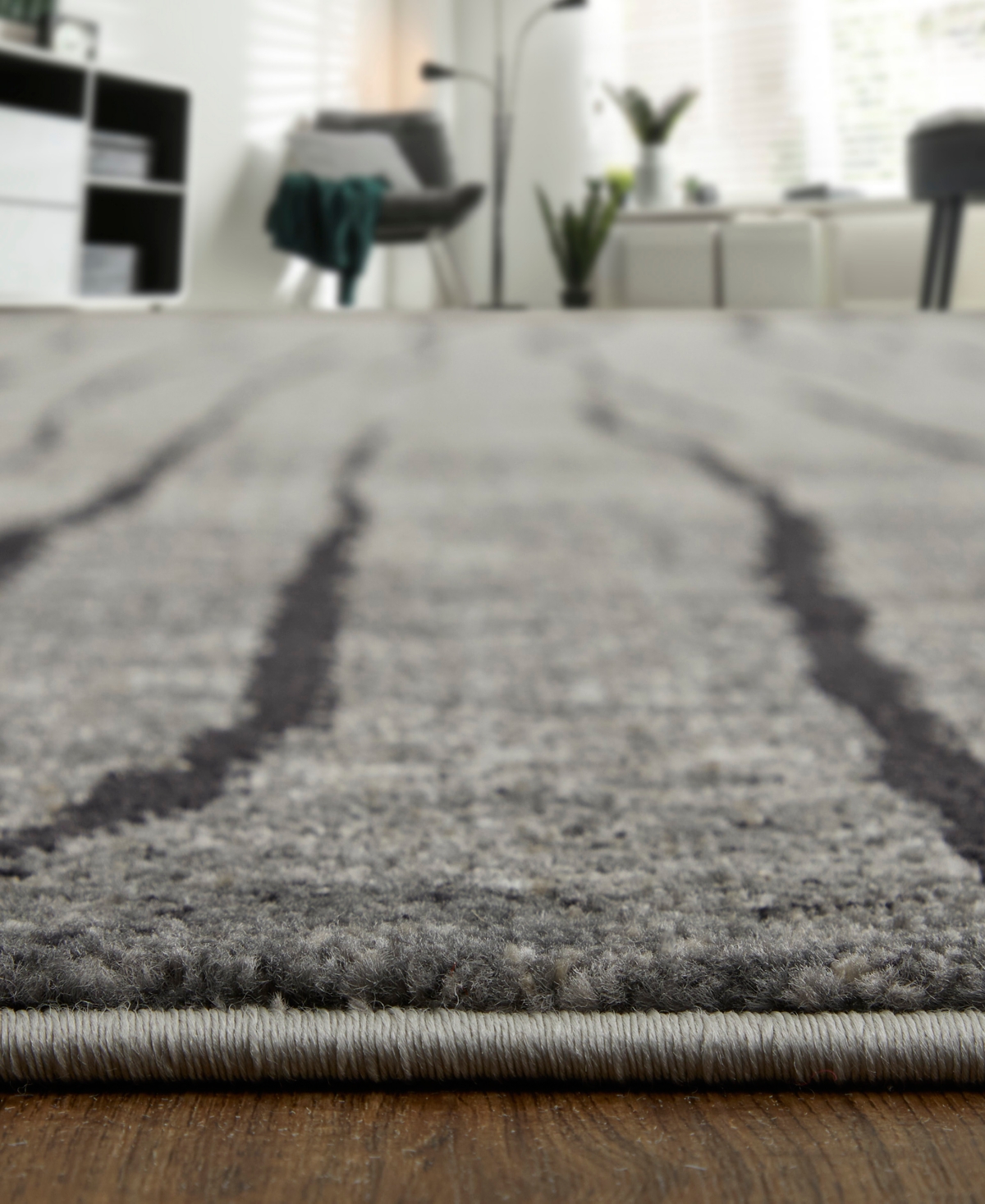 Feizy Kano 39lif 6'7"x9'6" Area Rug In Gray,black