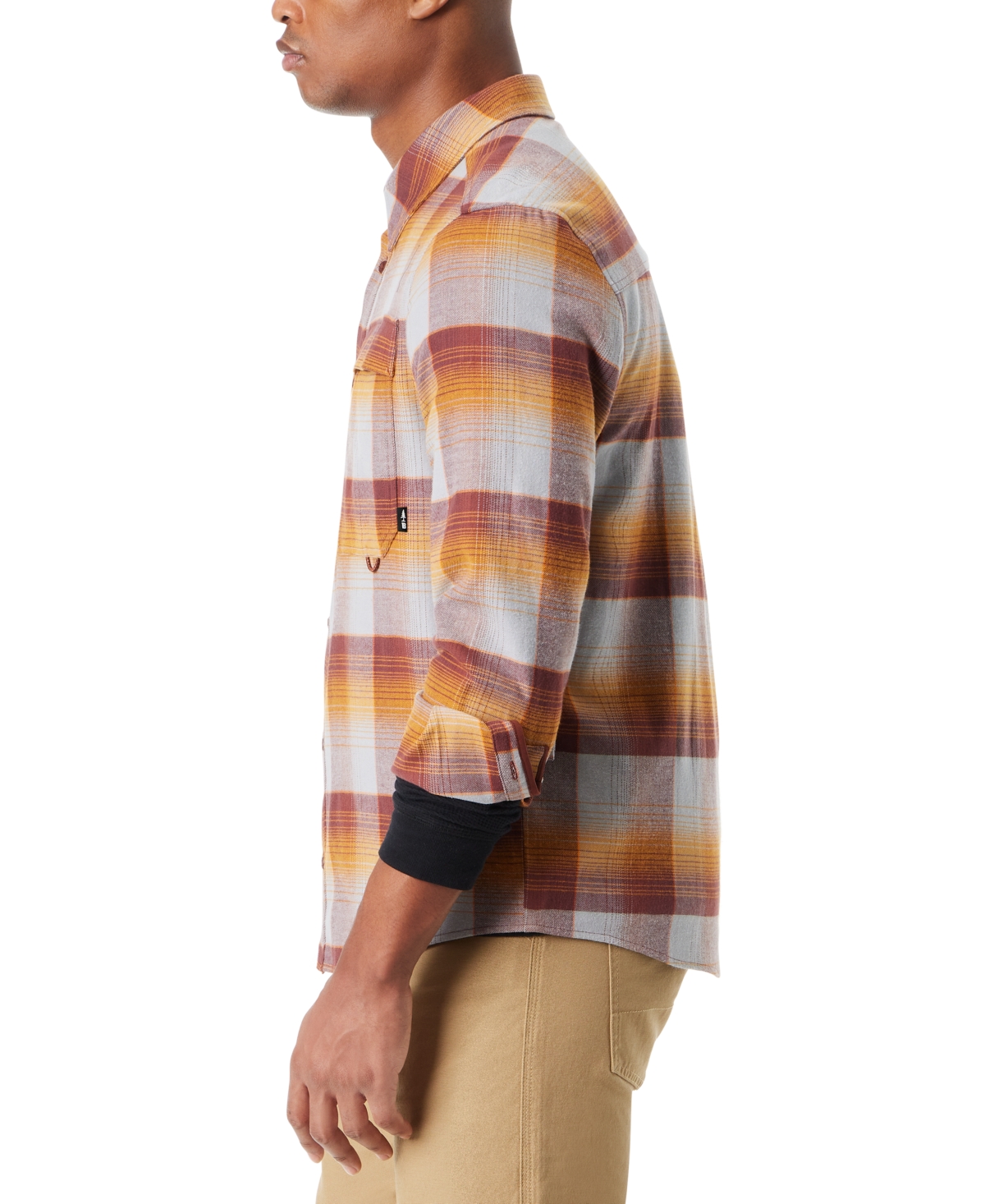 Bass Outdoor Men's Classic Fit Plaid Button-front Stretch Flannel Shirt In Sequoia