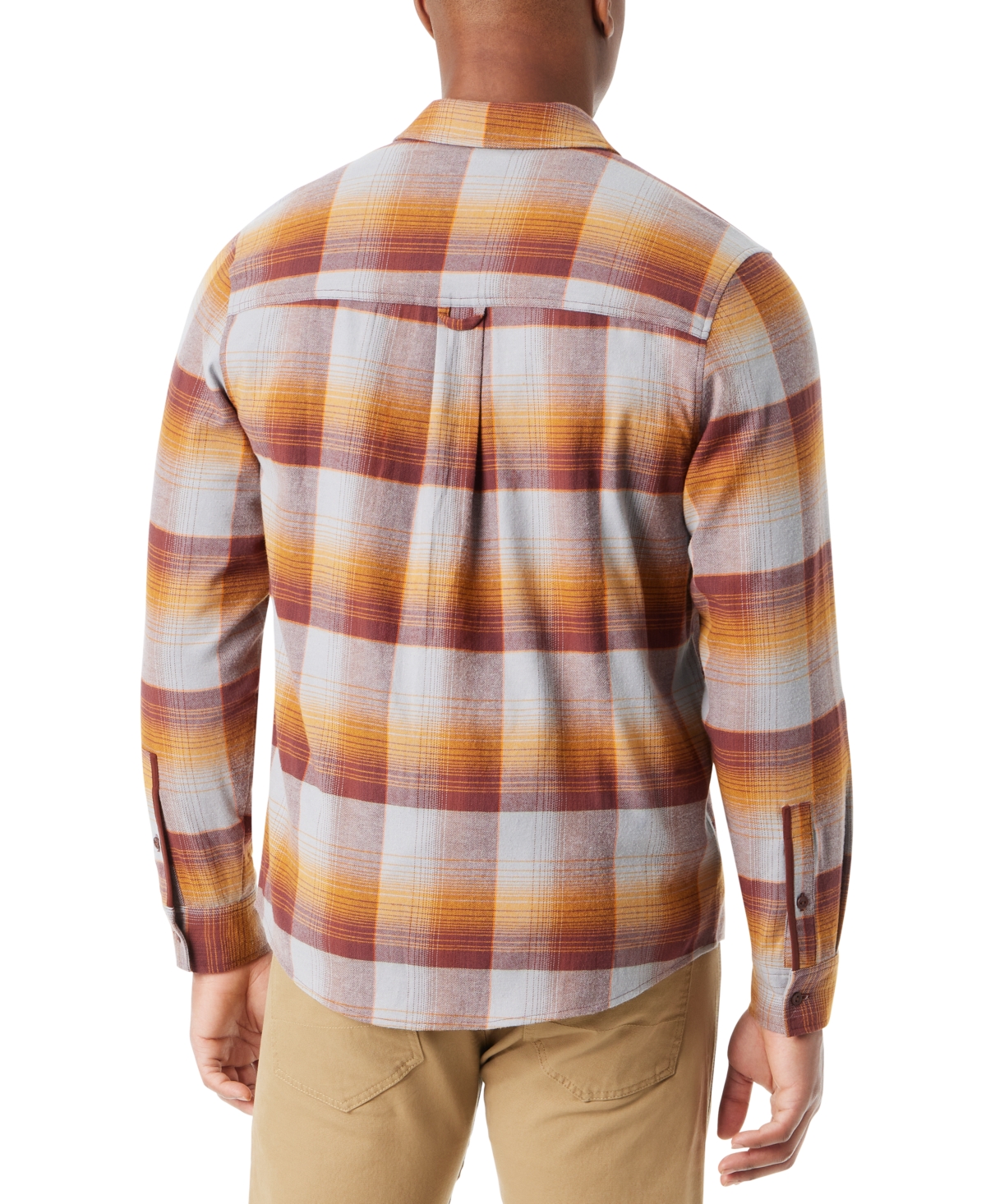 Bass Outdoor Men's Classic Fit Plaid Button-front Stretch Flannel Shirt In Sequoia