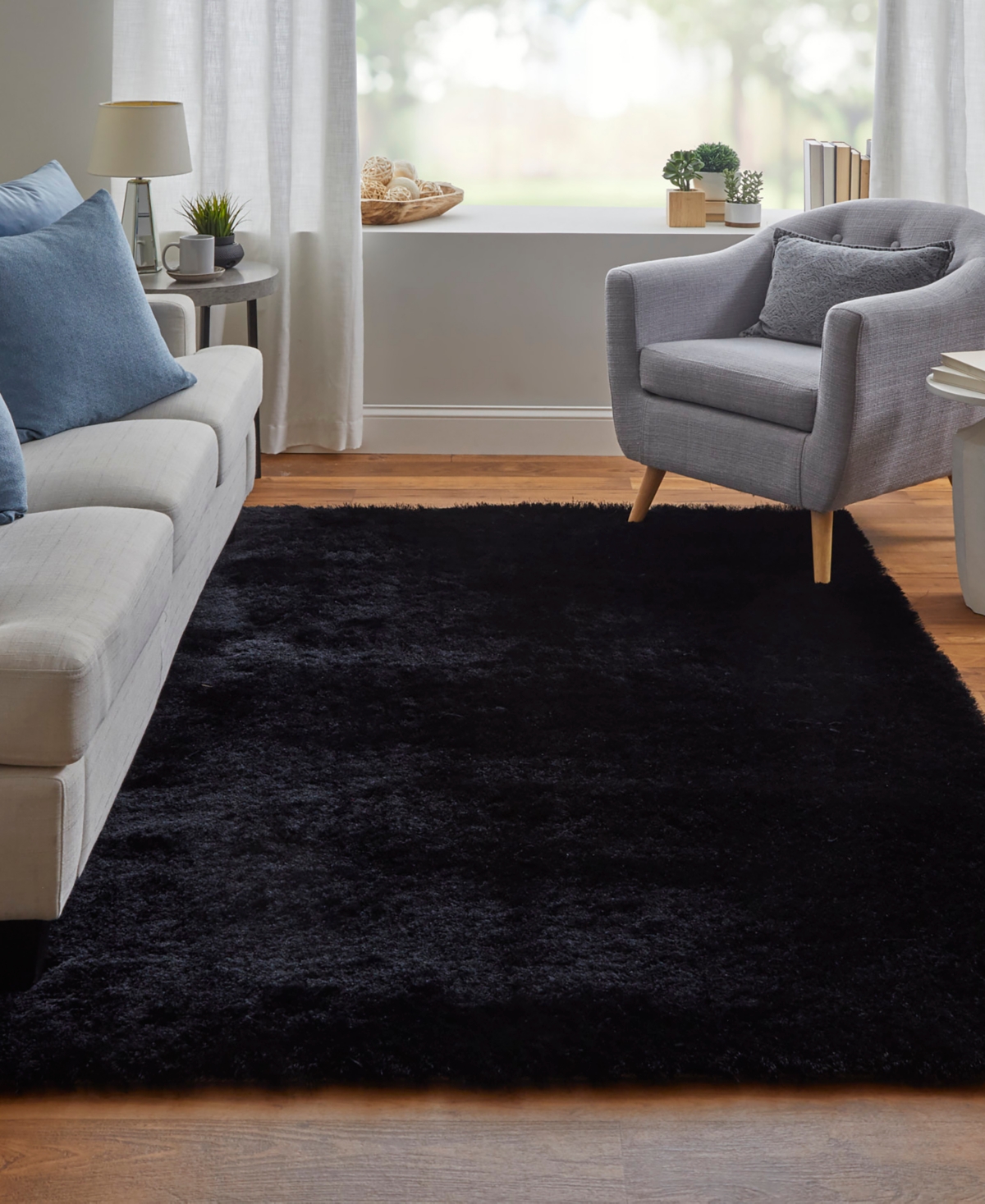 Feizy Indochine 4550f 2'6"x6' Area Rug In Black