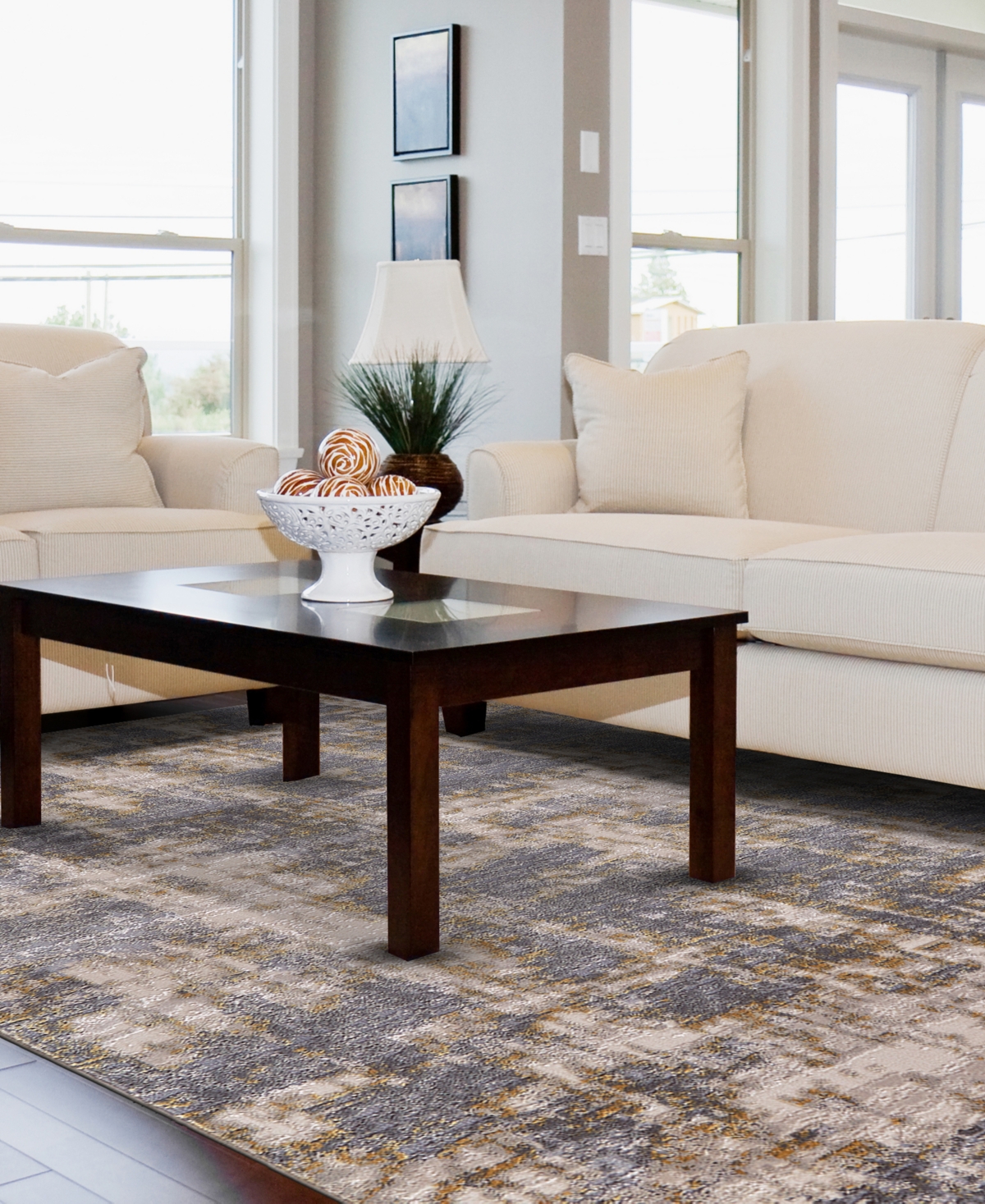 Feizy Waldor 3969f 6'7"x9'6" Area Rug In Gray,gold