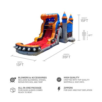 Rocker Titan Commercial Grade Inflatable Bounce House & Water Slide for Kids (with Pool and Blower)