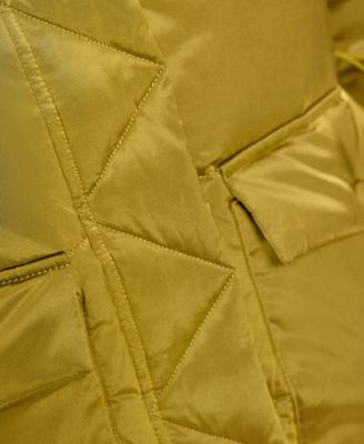 Women's Puffer Coat with Shearling Trim