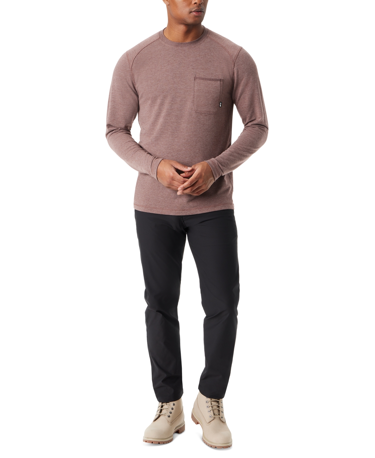 BASS OUTDOOR MEN'S LONG-SLEEVE RIBBED T-SHIRT 