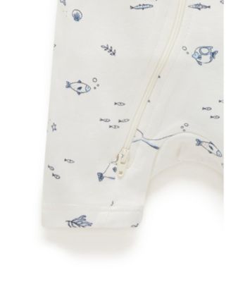 Baby Boys Short Sleeve Zip Coveral