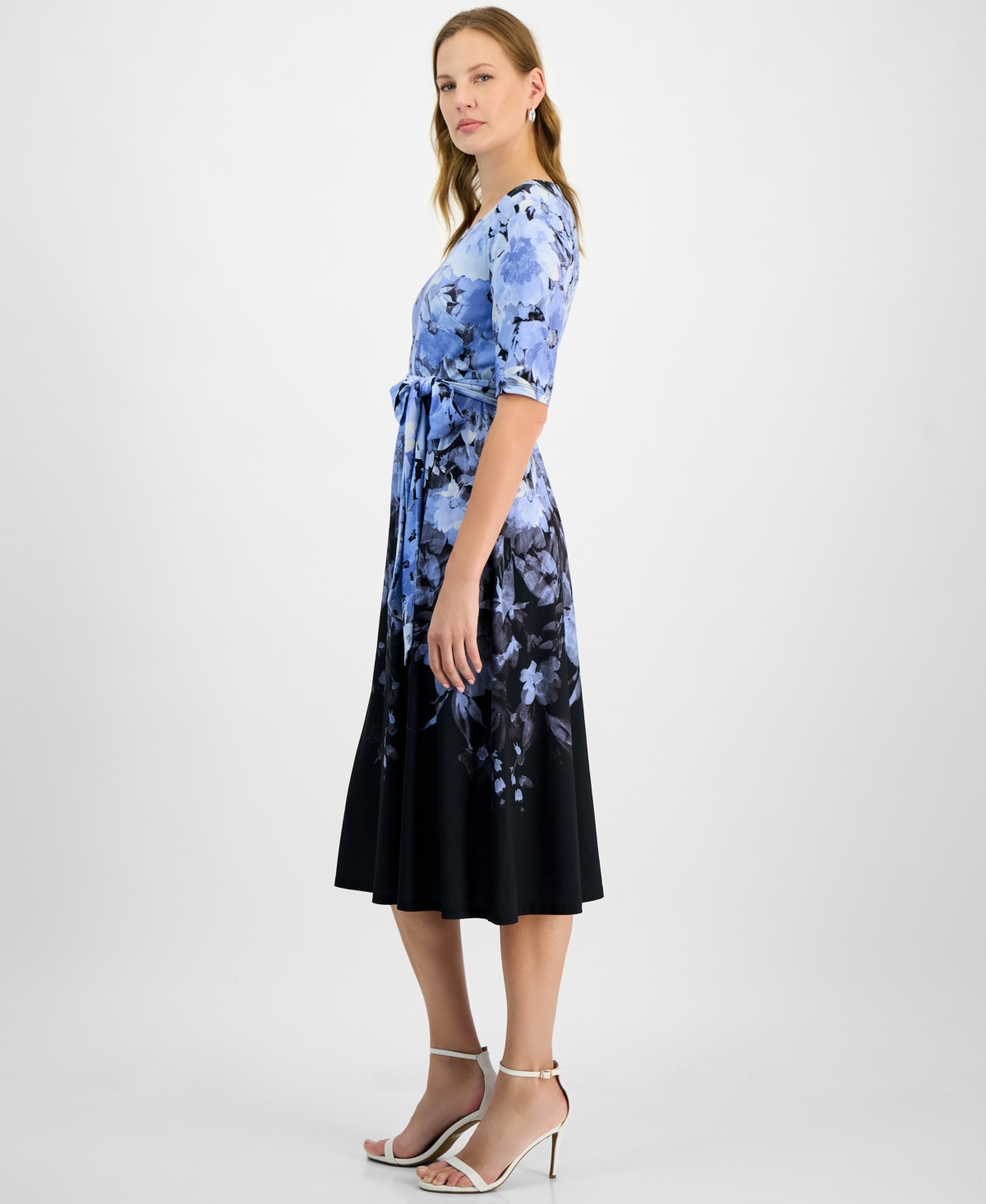 Kasper Women's Ombre Floral Fit & Flare Dress, Regular & Petite Sizes