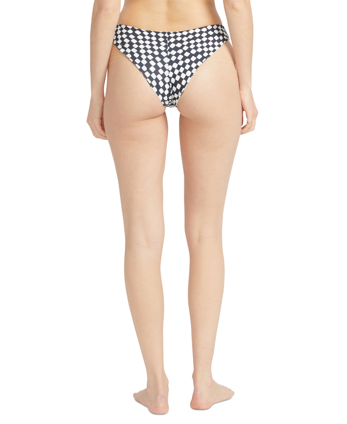 VOLCOM JUNIORS' CHECK MATE PRINTED CHEEKINI BOTTOMS 