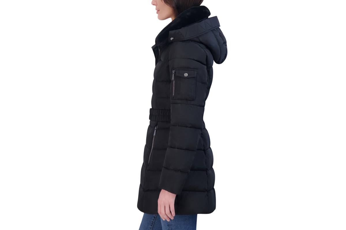 Laundry by Shelli Segal Women's Mid Length Belted Windbreaker Jacket