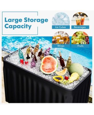 4 Foot Party Ice Folding Table Plastic with Matching Skirt